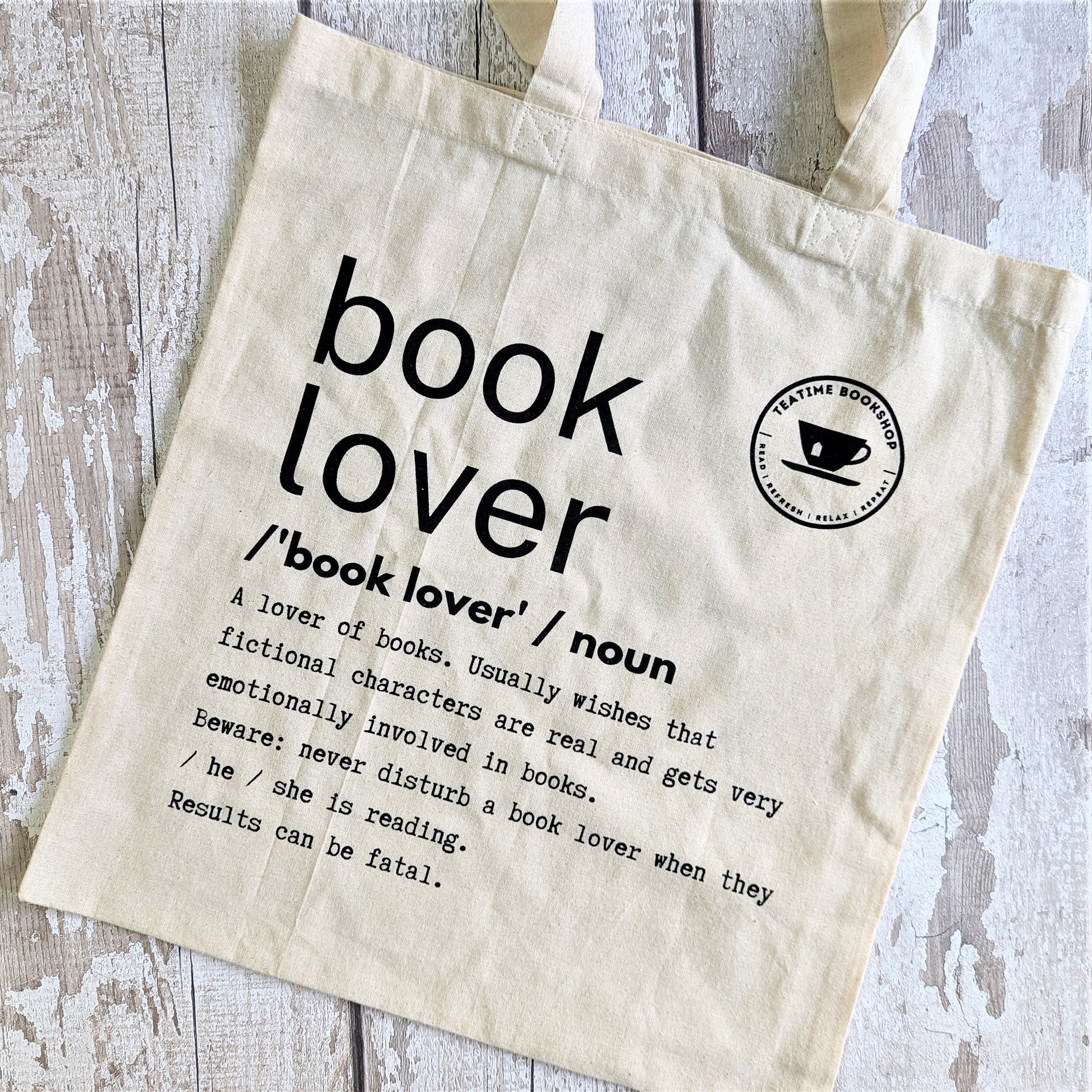 book lover Tea Time Book Tote Bag: Natural – TeaTimeBookshop